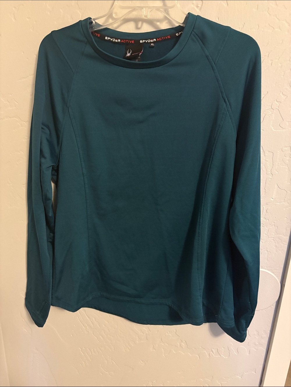 Spyder Teal Long-Sleeve Performance Crew Neck Top